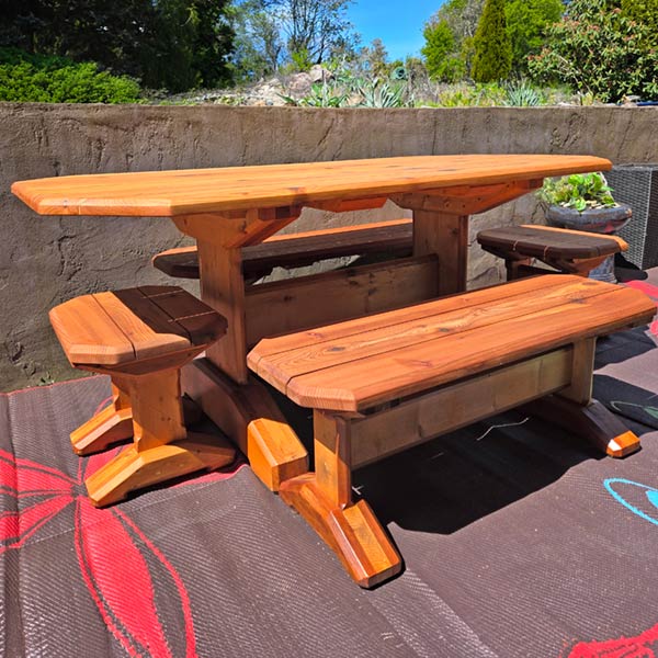 Cedar Wood Picnic Table - Castle River Woodworking Sooke BC